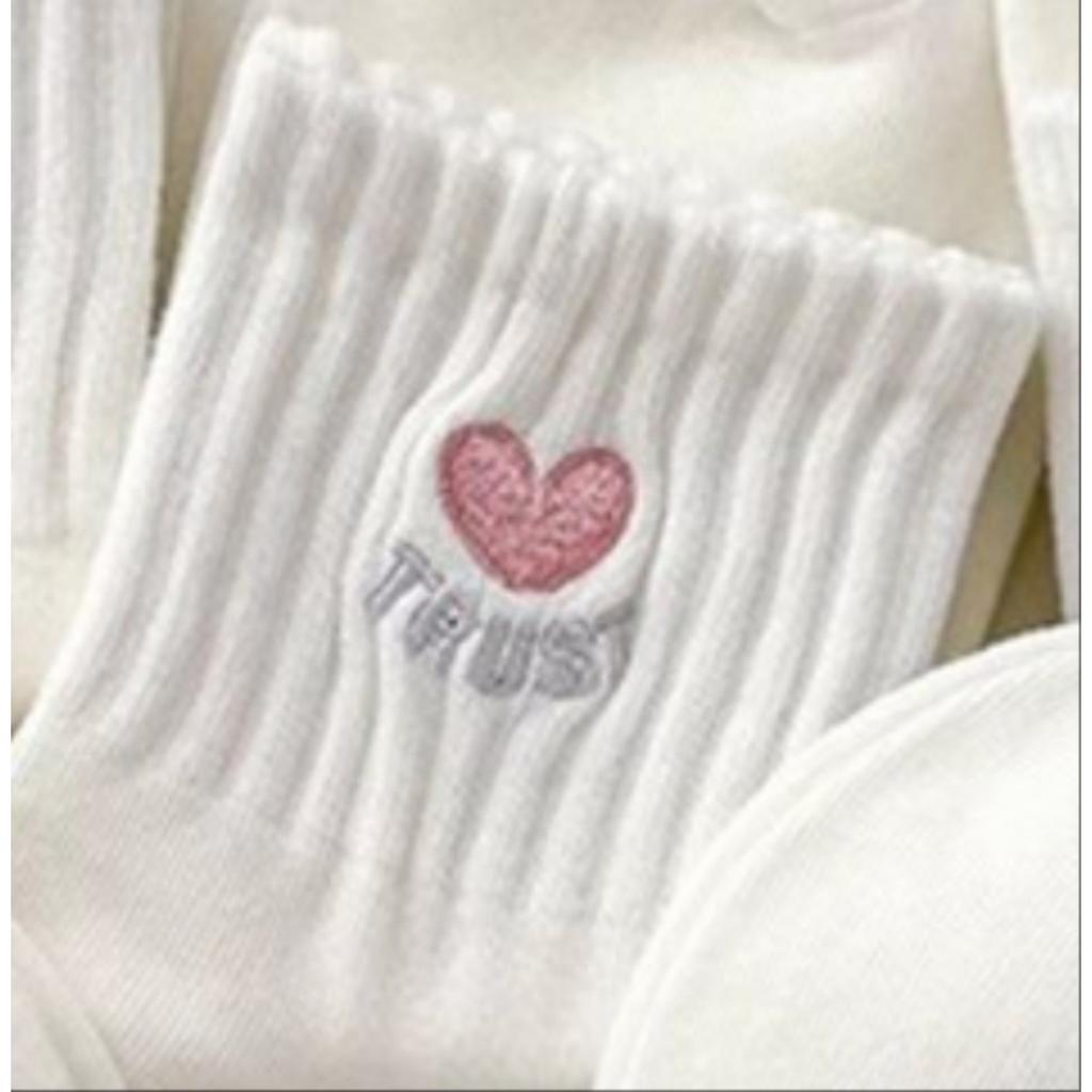 10-1 Paar Damen-Herzsocken mit Schleife, mit einem modischen und minimalistischen Design für Frühling und Herbst! Niedliches Muster Weiße Socken