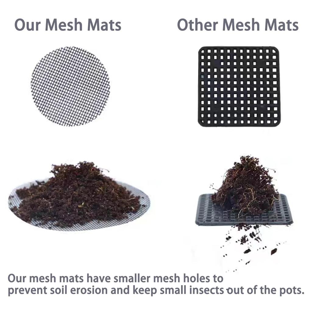 50PCS Prevent Soil Loss Breathable Gasket Leakproof Drainage Flower Pot Hole Mesh Pad Bottom Mat Breathable Drainage Gasket Net