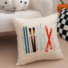 Anime Ski Resort Prop Pillow Case Anti-Dustmite Pillowcase Invisible Zipper Silky Short Plush Sofa Cushion Cover