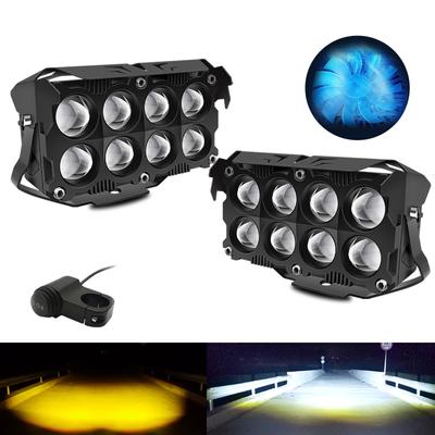 High Power Auxiliary Off-road 8 Lens Spotlight Working Fog Lights 200W Projector Headlight Additional Electric Driving Spot Lamp For Trucks SUV