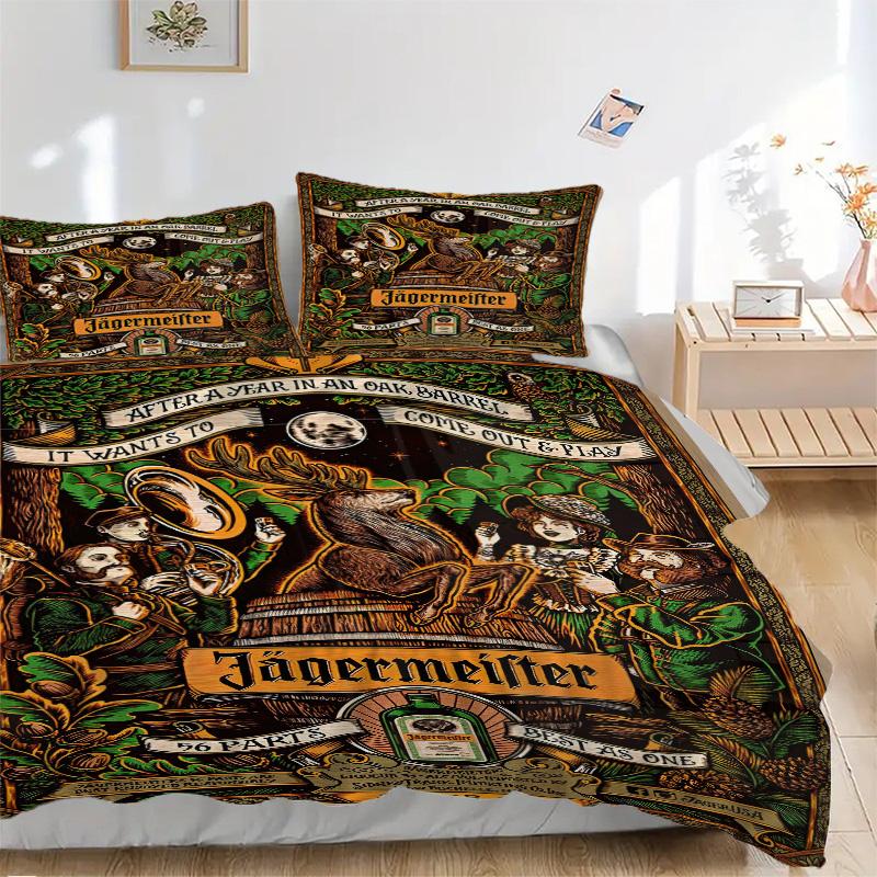 Jagermeister Time Come Out Play Print 3Pcs Bedding Setduvet Cover With 2 Bedropillowcase Home Birthday Gift