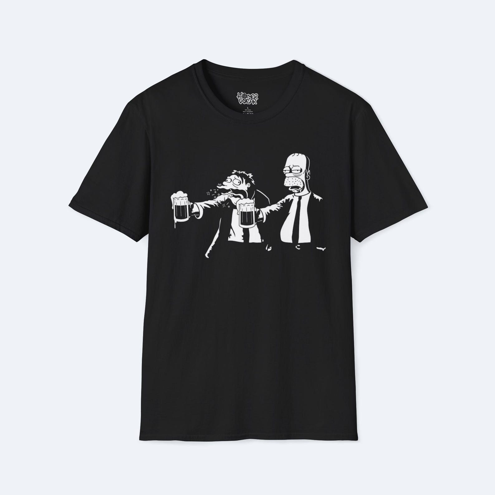 Pulp Simpson T-Shirt - Funny Simpsons Movie Parody Graphic Tee - Homer Retro Cartoon Pop Culture Mashup Shirt Unisex Streetwear Fan Gift 3XL