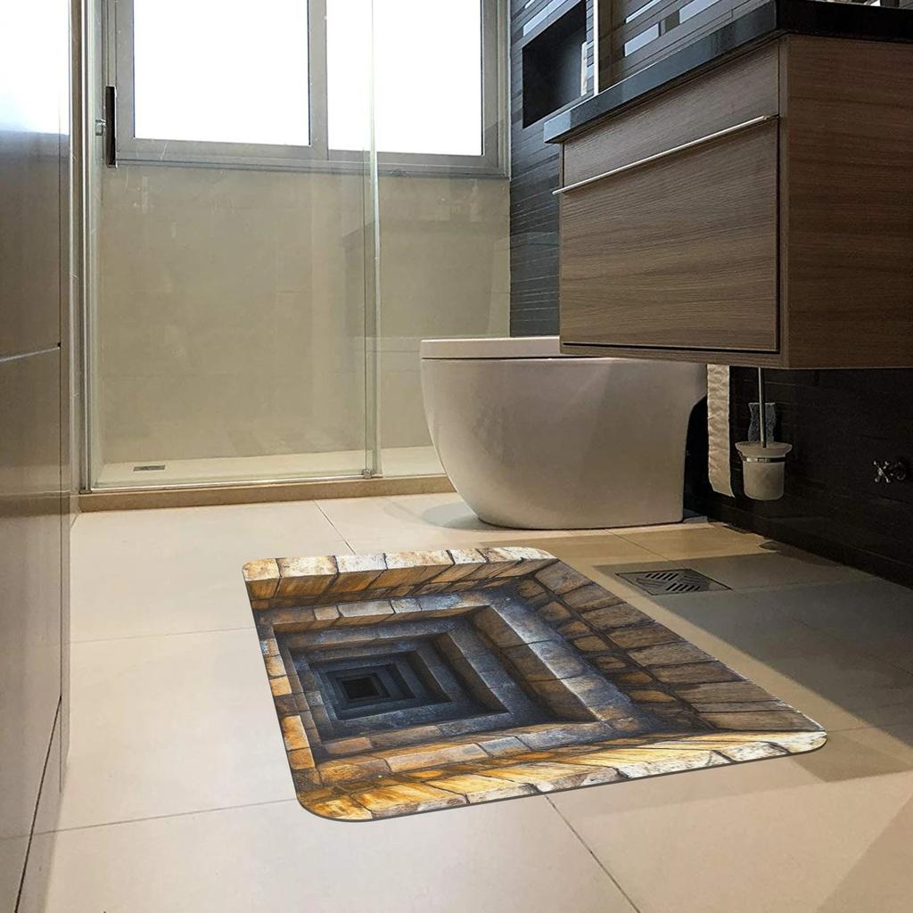 60*90cm 3D Optical Illusion Door Mat  2D Flat Welcome Doormat Suitable for Indoor and Outdoor Use  Perfect for Front Doors  Entryways  Bedroom
