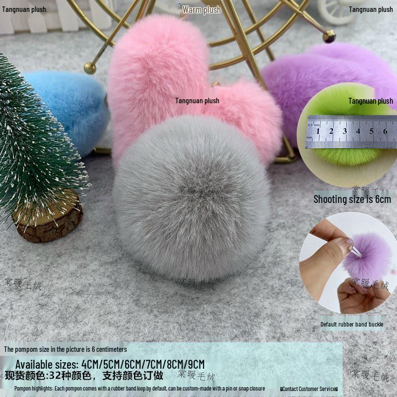 3cm 4cm 5cm Colored Imitation Rabbit Fur Pompon for Clothing, Bag Charms, Shoes & Hats DIY Decoration