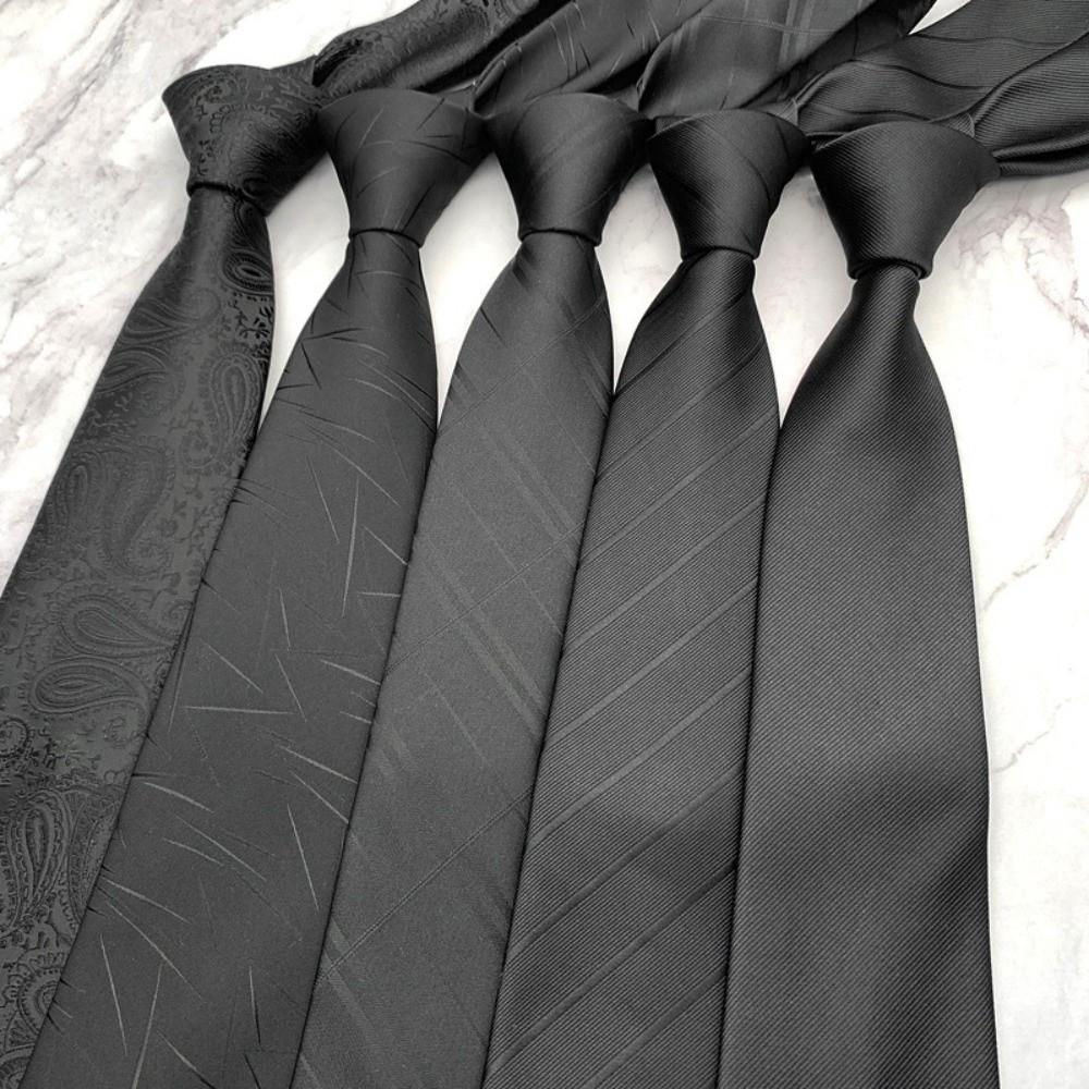 Solid Color Men Necktie Floral Retro Cravat Fashion Black Necktie Party
