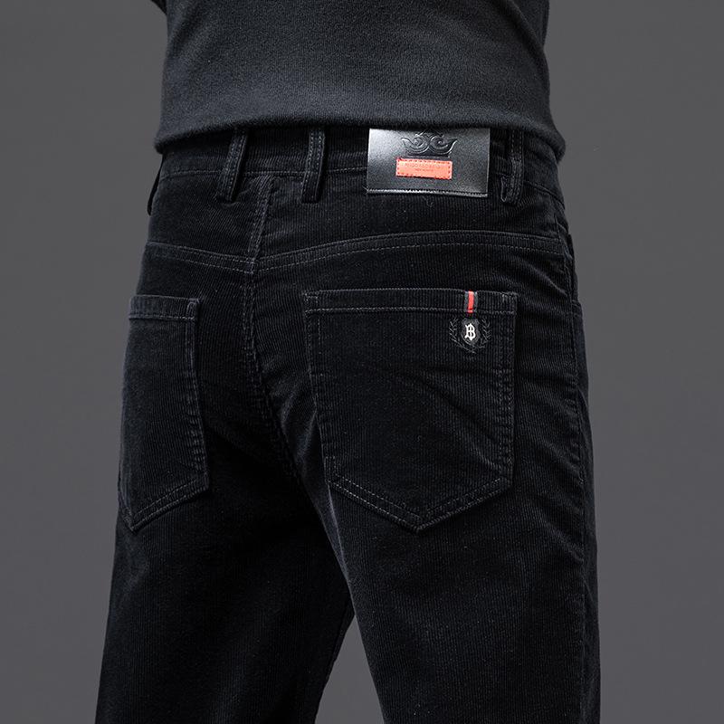 

Мужские вельветовые брюки кэжуал для бизнеса на флисовой подкладке - Брюки прямого кроя для папы, Зимний стиль 38