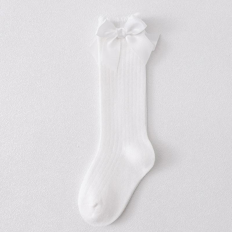 Kids Socks Toddlers Girls Big Bow Knee High Long Soft Cotton Lace Baby Kniekousen Meisje  Children Clothing Baby Stuff