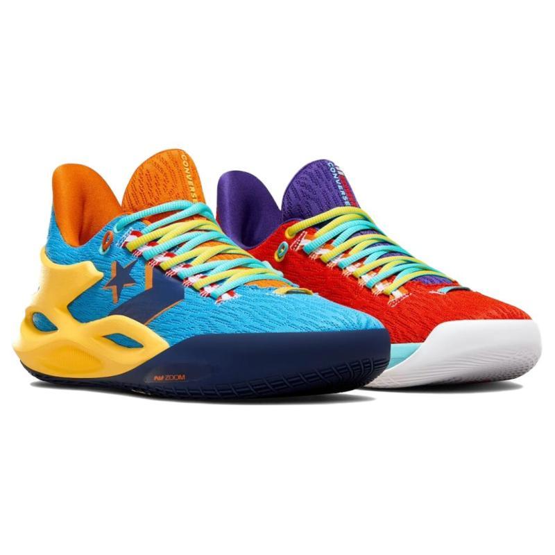 Converse ALL STAR BB TRILLIANT CX "What The" Stylish and Versatile Low-top Basketball Shoes Unisex Blue and Red