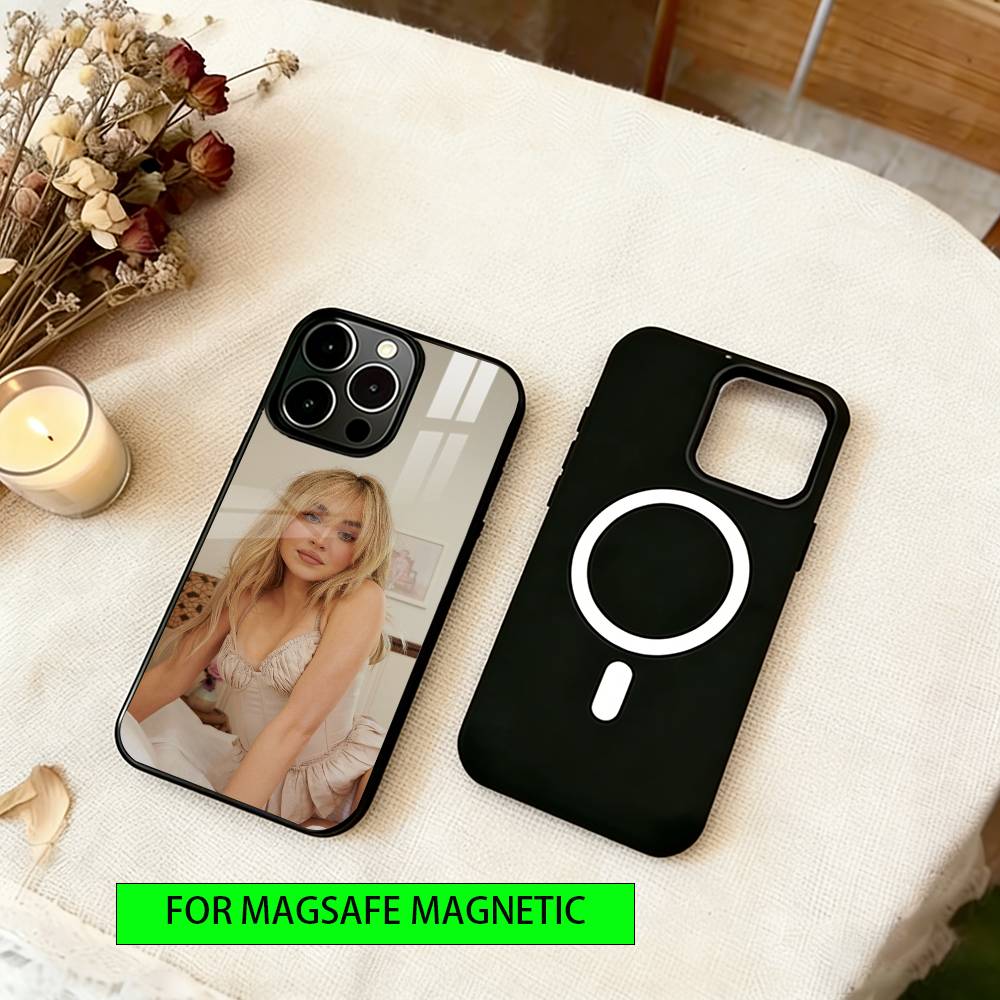 Schauspielerin Sabrina Carpenter Handyhülle Für iPhone17,16,15,14,13,12,11 Plus,Pro Magnetisch Für Magsafe Kabelloses Laden