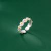 925 Sterling Silver Rings For Women Geometric Fine Jewelry Finger Adjustable Cute Flower Leaf Zirco Ring For Party Birthday Gift
