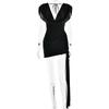 European and American women's clothing summer new fashionable and sexy swinging collar backless sleeveless streamer hip dress