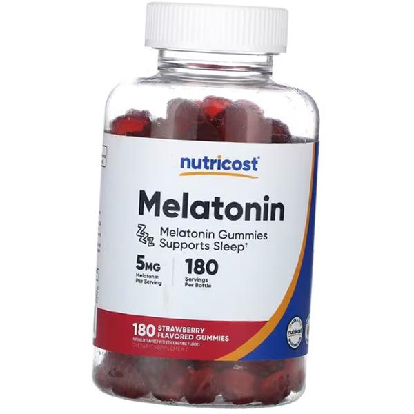 Chewing Melatonin, Melatonin 5 Gummies, Nutricost 180 Tab Strawberry (72647037)