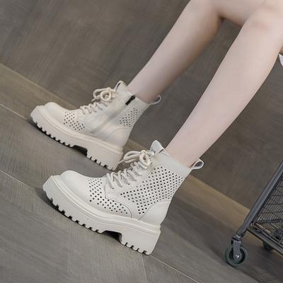 Martin Boots Women's Summer 2025 Leather Punching Short Tooling Boots British Casual Fashion Versatile Women's Boots