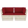 Garden Pallet Sofa 2 Seater with Cushions Spruce Wood