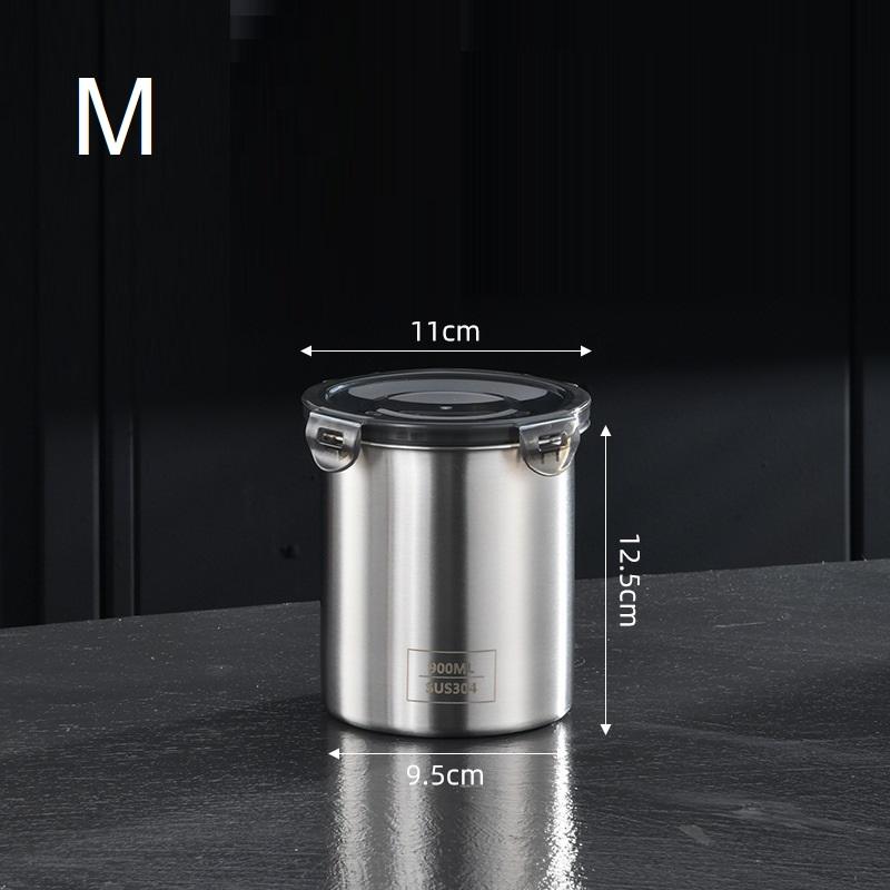 500/900/1400ml Edelstahl Versiegelter Behälter Glas Küche Fass Organizer Für Frisches Getreide Gemüse Kaffee Vorratsgläser