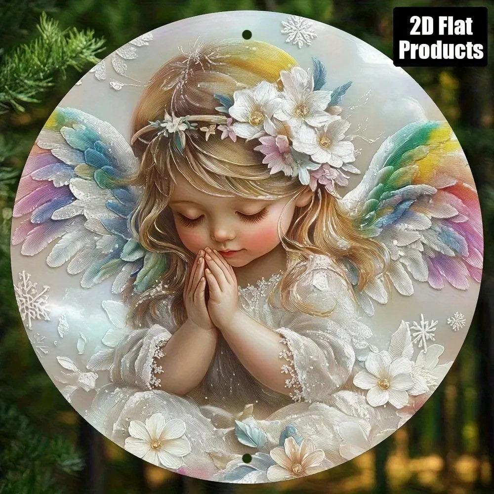 Lienzo Impreso de Arte de Pared de Ángel Vintage Pintura Metálica Retro Decoración del Hogar Para Sala de Estar Oficina