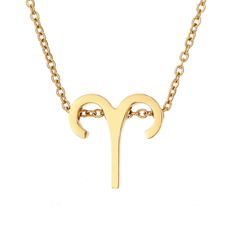 14K Gold-Plated Zodiac Pendant Necklace - Hot Selling Stainless Steel Women's Necklace