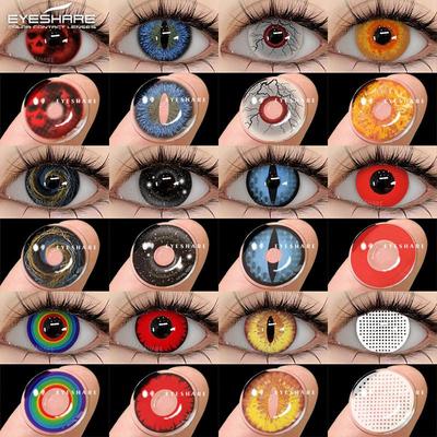 Cosplay Color Contact Lenses for Eyes Halloween Lenses Blue Eye Contacts Black Lenses Yearly 14.5mm