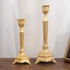 1pcs European-style Elegant Temperament Hotel Home Living Room Candle Holder, Metal Retro Long and Short Optional
