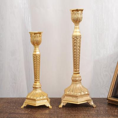 1 pieza Candelabro elegante de temperamento estilo europeo para hotel, hogar, sala de estar, metal retro, largo y corto opcional