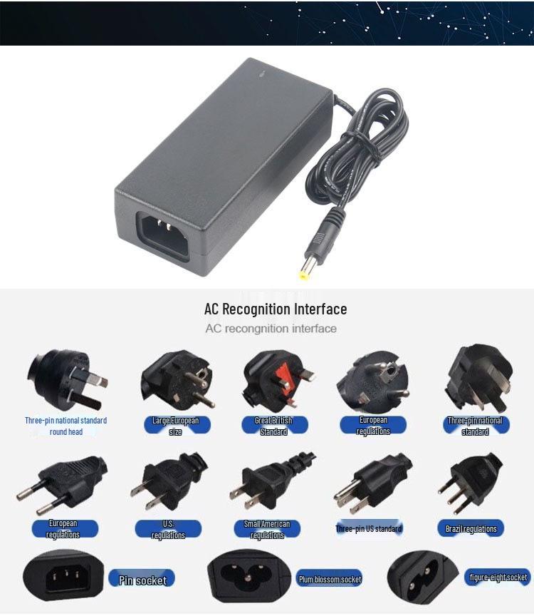 12V 5A Power Adapter for Desktops and Printers; 24V 2.5A Adapter for Monitors and Laptops