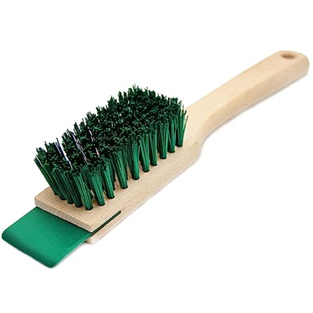 Plastic Garden Tool Brush Wooden Handle Lawn Mower Cleaning Brush Clean Scraper Brush  Gardening