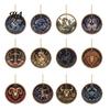 Hanging Home Ornament 2D Flat Pearl Painting Ornament, Double Sided Zodiac Theme Gem Decorative Pendant Art Craft, Rhinestone Beads Pattern
