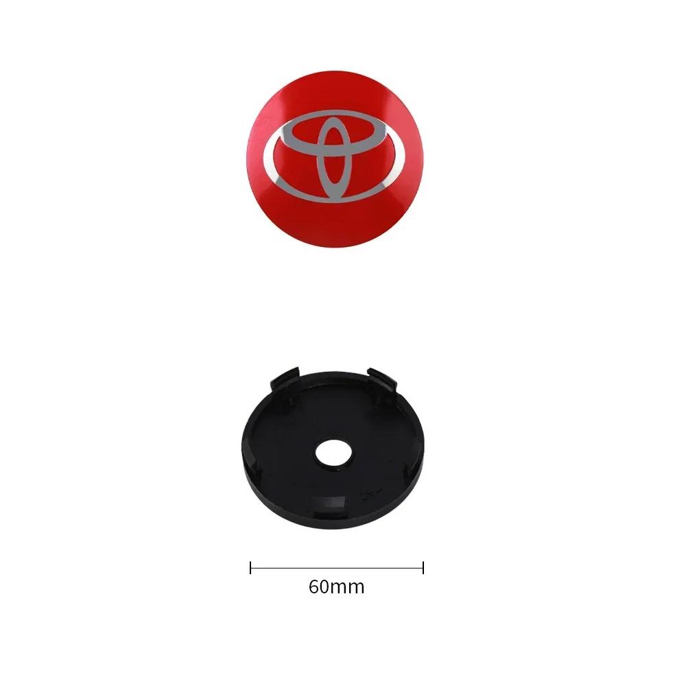 4Pcs 60MM Car Wheel Center Hub Caps Badge Tire Rim Covers For Toyota Fortuner Chr Verso Prius Hiace Yaris TRD Corolla GR Sport
