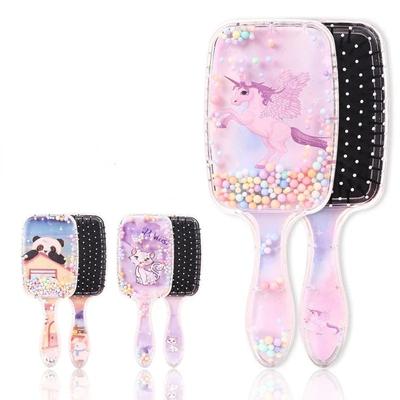 Kawaii-Haarbürste für Kleinkinder, Mädchen, schöner Tier-Panda-Einhorn-Haarkamm für Kinder, Massage-Luftkissenkamm, Haarpflege-Tool für Mädchen
