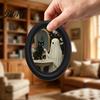 Gothic Farmhouse Decor Halloween Wooden Door Hanging Sign, Oval Black Cat Ghost Wall Plaque, Retro Painting Waterproof Art for Entryway Bedroom Cafe,