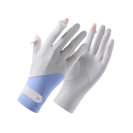 Summer Driving Gloves, Cooling Sun Protection Gloves, Full Finger UV Protection Gloves, with Anti-Slip Palm, Ultra Thin Ice Silk Gloves for Women