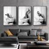 New Retro Art Bathroom Animal Canvas Painting Lovely Penguin Elephant Zebra Giraffe Bathroom Wall Art Poster Home Decoration Mural No Frame