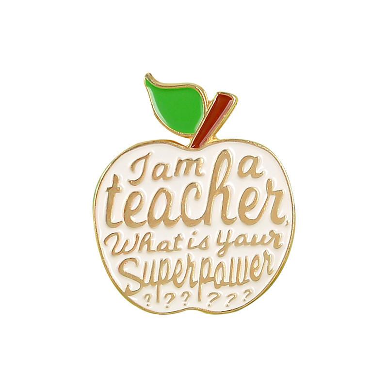 Alloy Customizable Apple Brooch Eyecatching Teacher Gift Enamel Pin Accessory Fashion