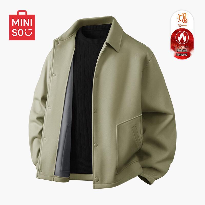 MINISO Men s Fleece-Lined Knit Jacket L