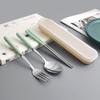 Set di posate ecologiche in paglia di grano: Cucchiaio, Forchetta e Bacchette in Giunto di Bambù - Ideali per Viaggio, Casa, Hotel o come Regalo.
