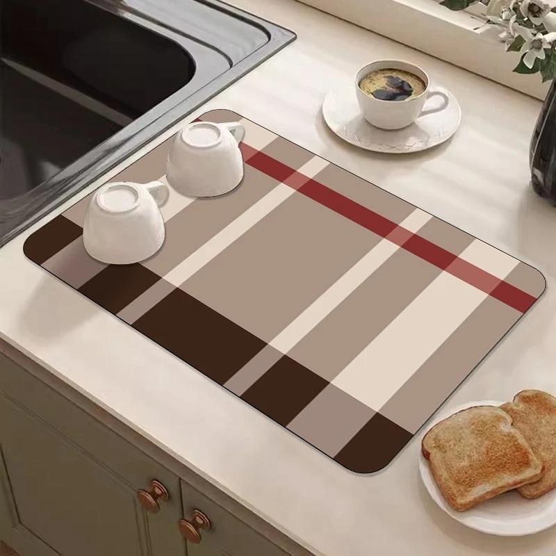 Kitchen Draining Mat Super Absorbent Tableware Pad Coffee Dish Drying Mat Sink Washstand Placemat Bathroom Kitchen Non-Slip Pad