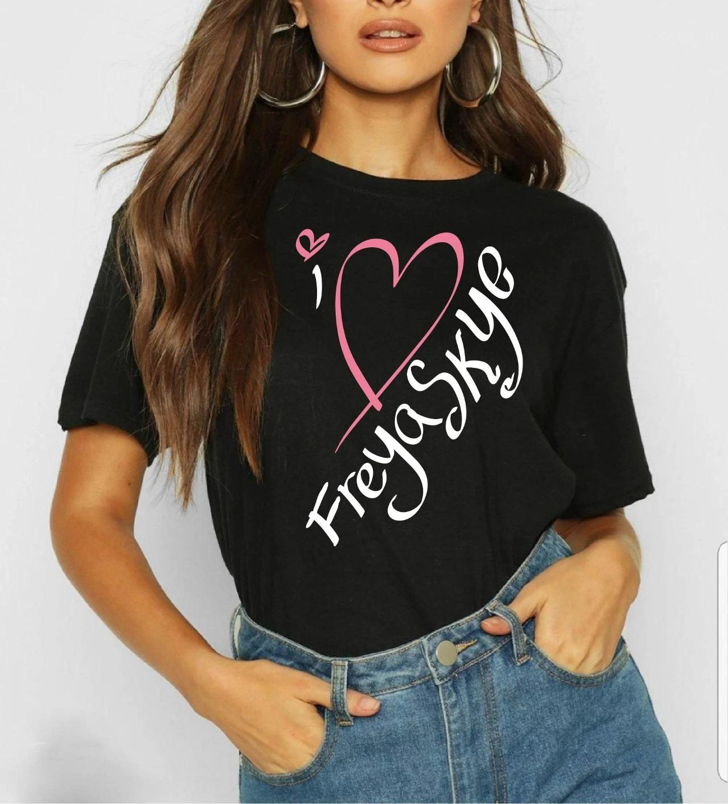 Freya Skye T-Shirt I Love Freya Skye Black Tee Pink Logo Stars Align Tour 2026 XXL