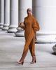 European & American Women's High Neck Knitted Slit Dress
