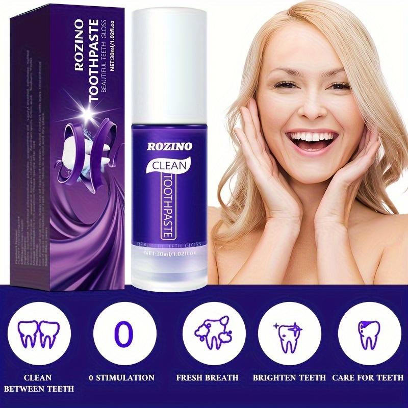 Dentifrice violet pour appareil dentaire, nettoyage en profondeur, haleine fraîche, Booster de blanchiment, 30Ml, idéal pour la maison et les voyages