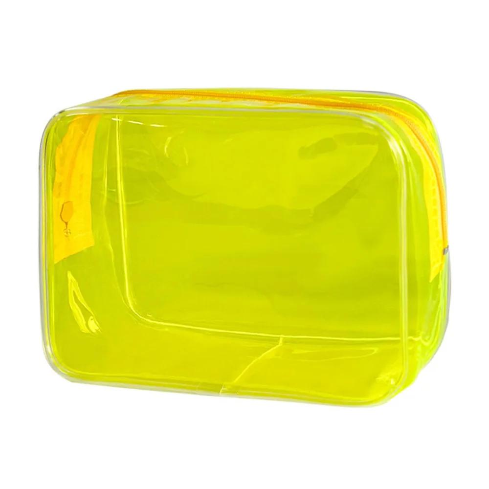 New PVC Wash Bag Transparent Waterproof Cosmetic Bag Large Capacity Handheld Makeup Storage Bag Women