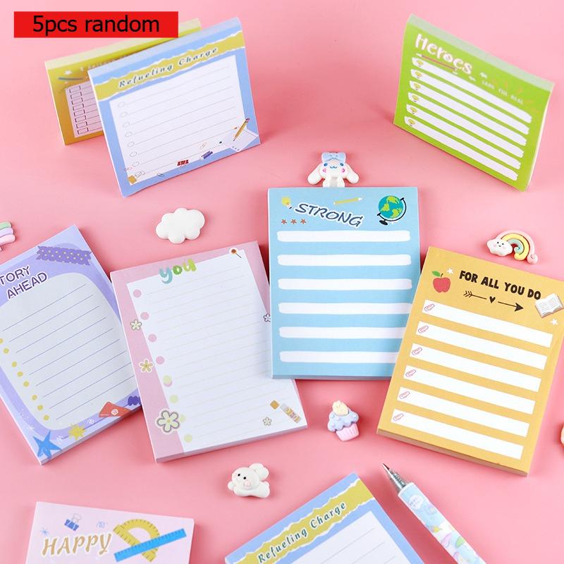 Office School Supplies Creative List Sticky Notes Cute Girly Heart Memo Pads Cartoons Tearable and Pastable Kawai Stationery
