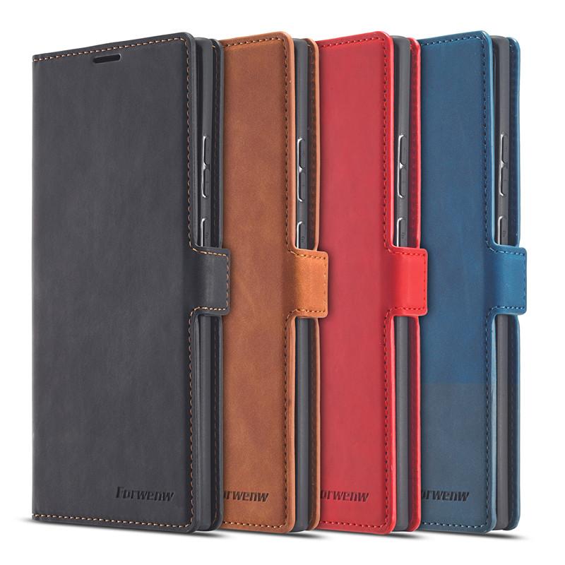 Skórzane Retro Etui z Klapką Portfel Dla Samsung Galaxy Note20 Ultra Note 20 Pro 10 Lite Plus 9 5G Pokrowiec na Telefon Magnetyczne Zapięcie Gniazdo na Kartę