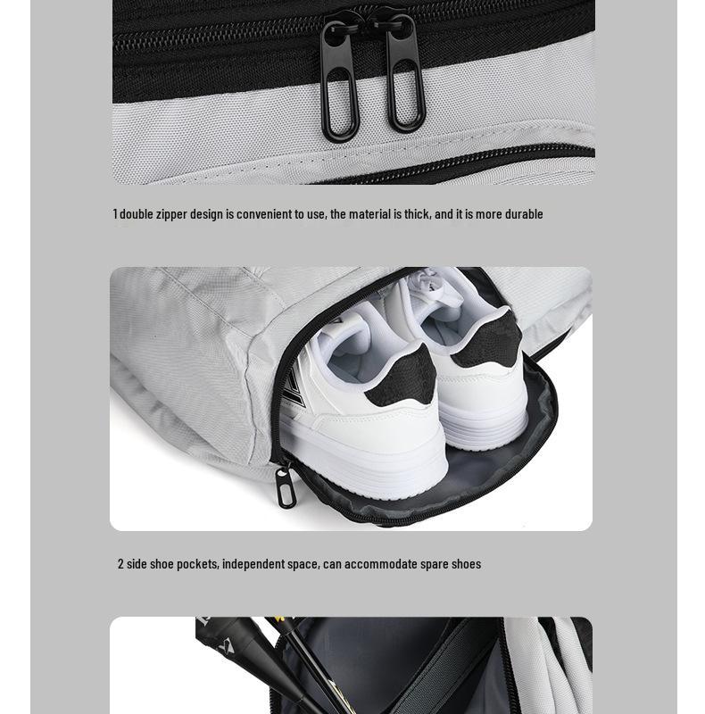 Unisex Lightweight Badminton Racket Bag with Shoe Compartment & Laptop Pocket - Large Capacity for Short-Distance Outdoor Travel