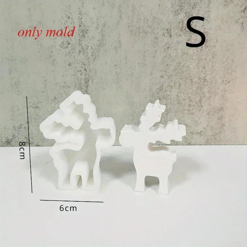 

Новое Рождественское украшение в виде лося, силиконовая форма, сделай сам, рождественский олень, форма для ароматизированного гипса, свечи, инструменты для изготовления изделий из смолы для домашнего декора S