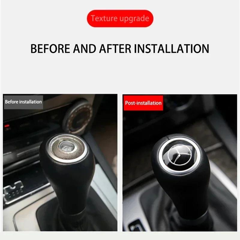 XFAXA1 2025 Hot New 2025 For Mercedes Benz Car Gear Lever Decoration Shifter Head Emblem Sticker For Mercedes Benz AMG W204 W205 W203 W