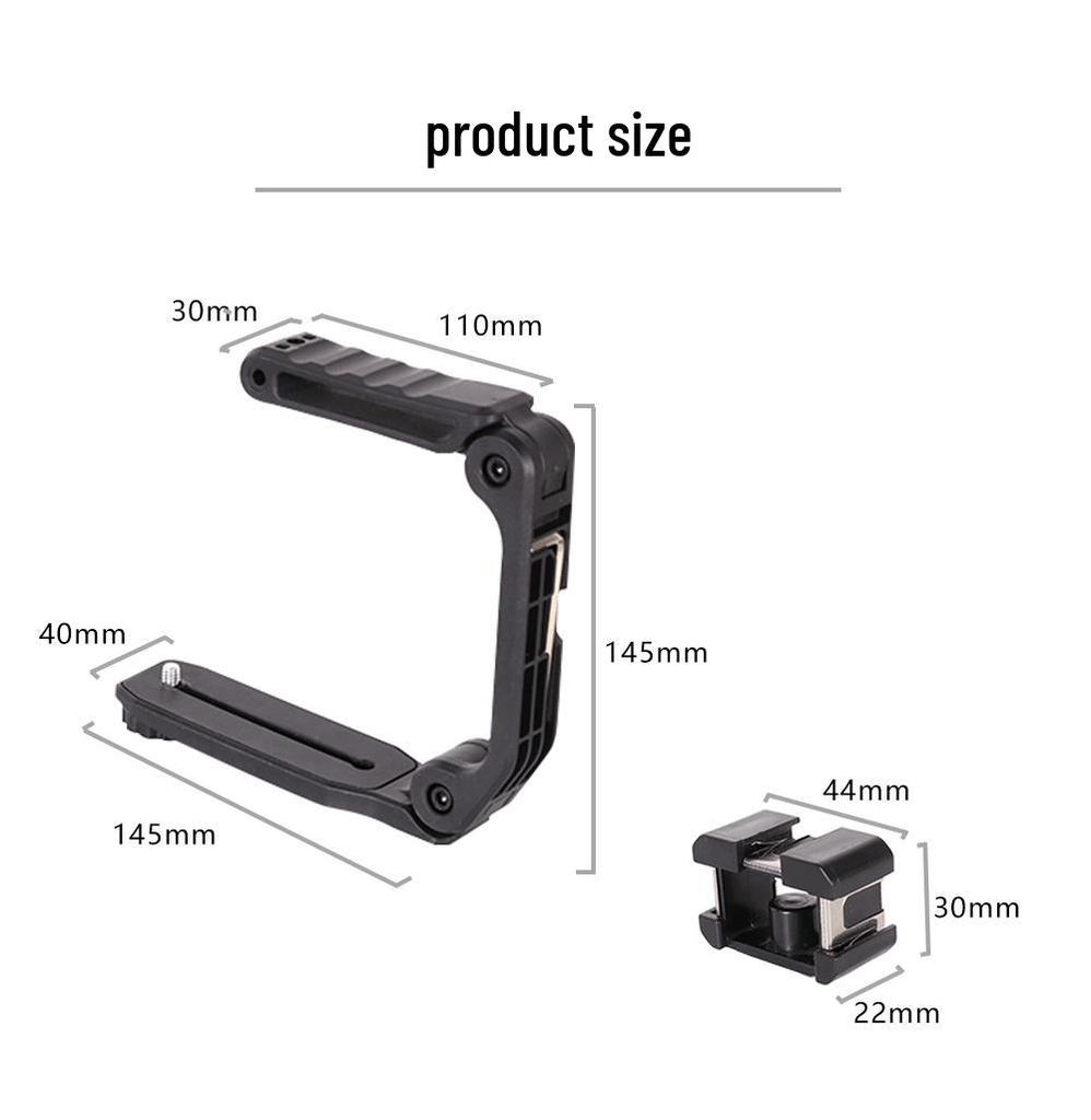 Portable U-Shaped Handheld Stabilizer with Flash Mount for SLR Cameras and Mobile Phones