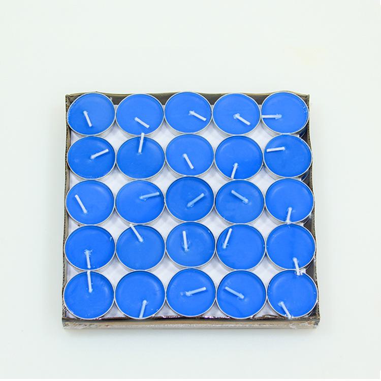 

Упаковка из 50 круглых бездымных восковых свечей для дней рождения, Рождества, предложений руки и сердца и романтических событий.. Горит 2 часа. 2-hour round candle синий