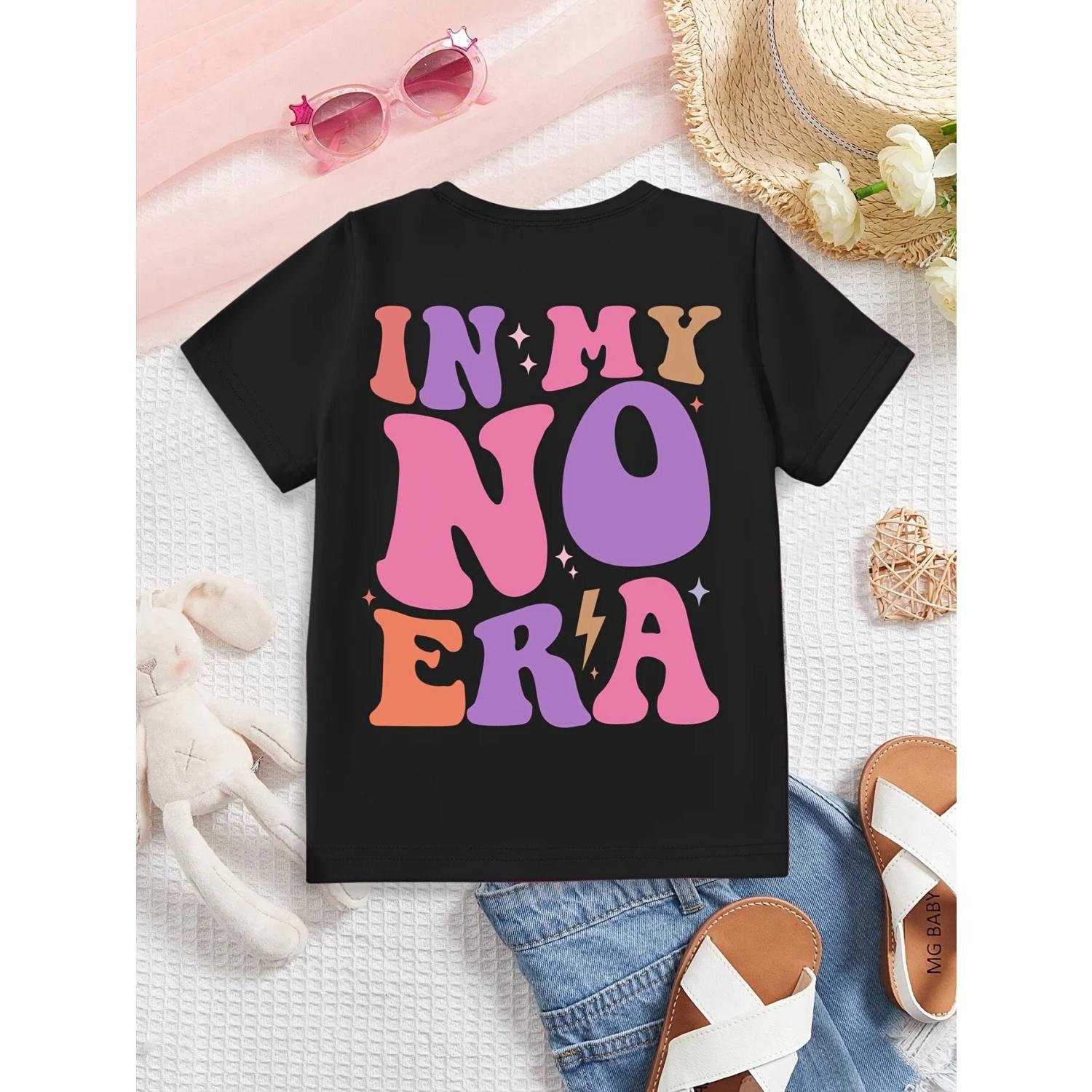 

Smiley face and letter print round neck short sleeve T-shirt Casual all-match top T-shirt Suitable for boys and girls summer S чёрный