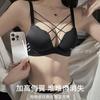 Traceless underwear women's small breasts gather and show large breasts, new flat chest special sexy bra underwear set