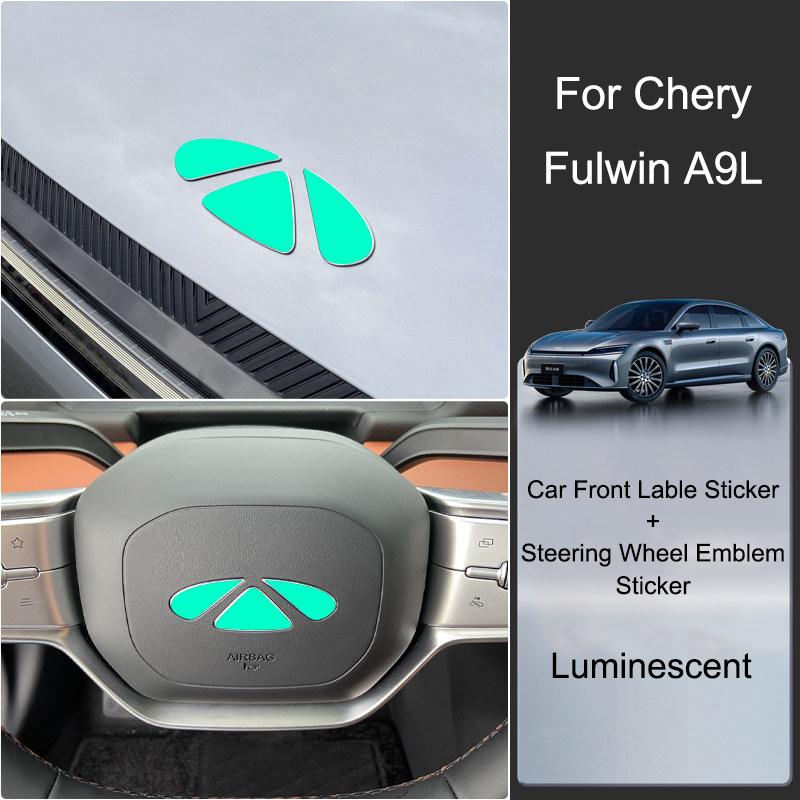 For Chery Fulwin A9L Car Front Lable Sticker Blackened Hood Steering Wheel Emblem Decal Interior Exterior Decoration Accessories